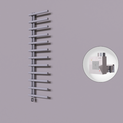 Radiva - Tuna Dekoratif Elektrikli Havlupan 500x1750 Gri (KTX1 Termostat) 600W