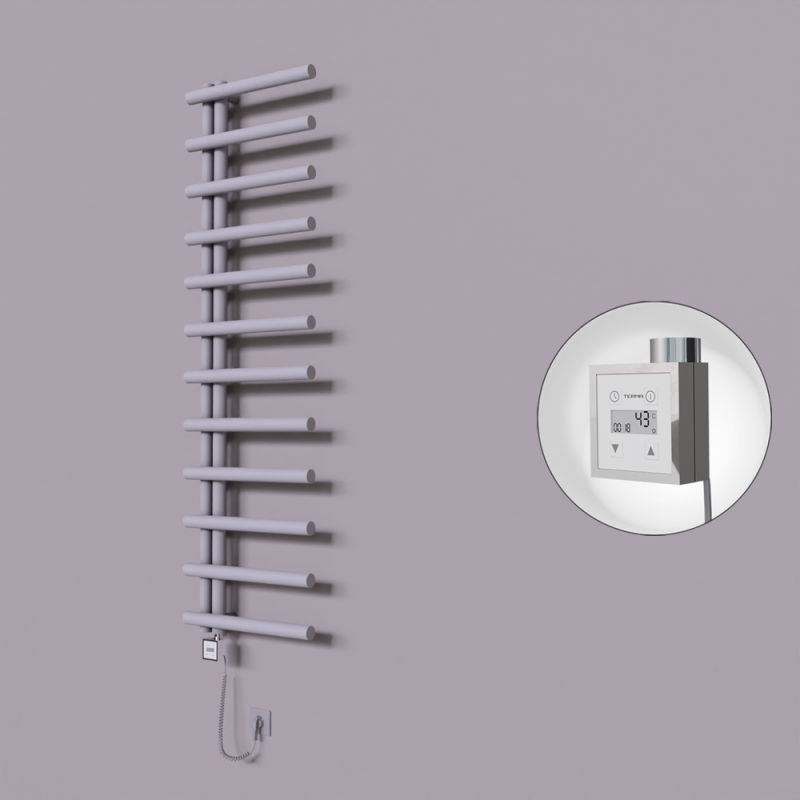 Tuna Dekoratif Elektrikli Havlupan 500x1750 Gri (KTX3 Termostat) 600W Spiral Kablolu - 1TUN05001750B4TE7060-K