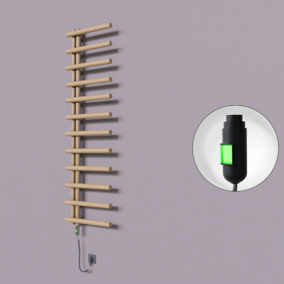 Radiva - Tuna Dekoratif Elektrikli Havlupan 500x1750 Kapuçino (On/Off Düğmeli) 600W