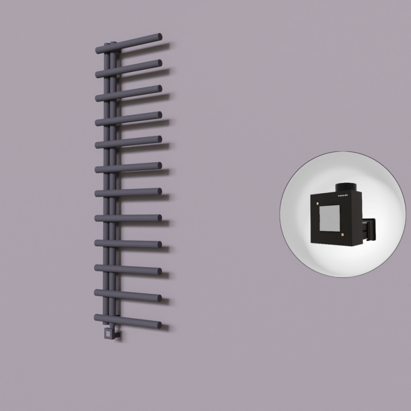 Tuna Dekoratif Elektrikli Havlupan 500x1750 Koyu Antrasit (KTX1 Termostat) 600W - 1TUN05001750B6TEB060