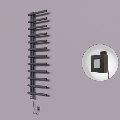 Radiva - Tuna Dekoratif Elektrikli Havlupan 500x1750 Koyu Antrasit (KTX1 Termostat) 600W Spiral Kablolu (1)