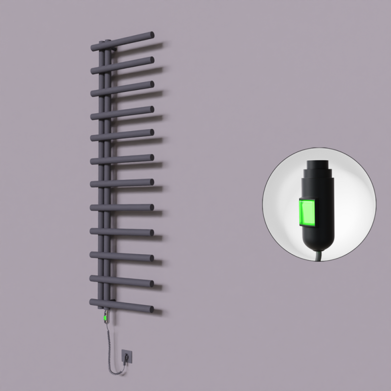 Tuna Dekoratif Elektrikli Havlupan 500x1750 Koyu Antrasit (On/Off Düğmeli) 600W - 1TUN05001750B6TE1060