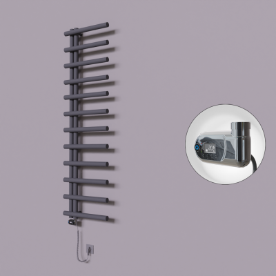 Radiva - Tuna Dekoratif Elektrikli Havlupan 500x1750 Koyu Antrasit (Thesis Termostat) 600W