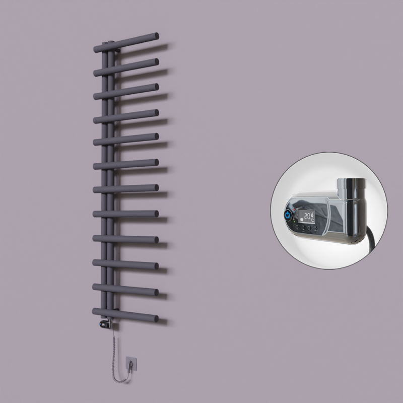 Tuna Dekoratif Elektrikli Havlupan 500x1750 Koyu Antrasit (Thesis Termostat) 600W - 1TUN05001750B6TE2060