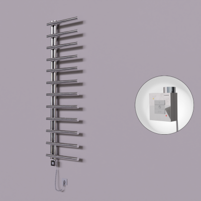 Radiva - Tuna Dekoratif Elektrikli Havlupan 500x1750 Krom (KTX1 Termostat) 300W Spiral Kablolu - 500