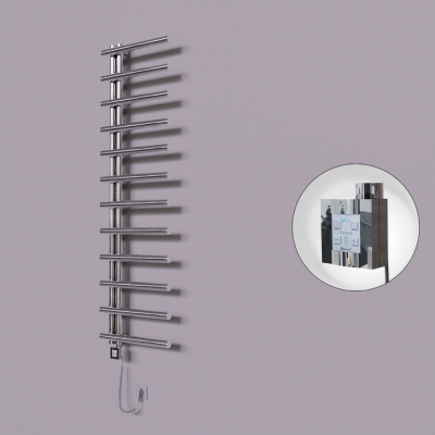 Radiva - Tuna Dekoratif Elektrikli Havlupan 500x1750 Krom (KTX4 Termostat) 300W Spiral Kablolu