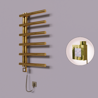 Radiva - Tuna Dekoratif Elektrikli Havlupan 500x850 Altın (KTX4 Termostat) 200W Spiral Kablolu (1)