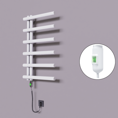 Radiva - Tuna Dekoratif Elektrikli Havlupan 500x850 Beyaz (On/Off Düğmeli) 300W