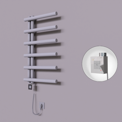 Radiva - Tuna Dekoratif Elektrikli Havlupan 500x850 Gri (KTX1 Termostat) 300W Spiral Kablolu