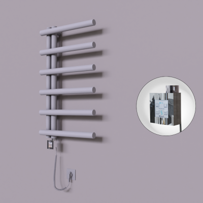 Radiva - Tuna Dekoratif Elektrikli Havlupan 500x850 Gri (KTX4 Termostat) 300W Spiral Kablolu (1)