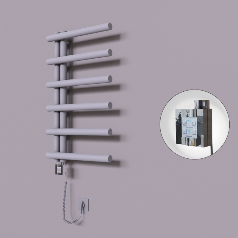 Tuna Dekoratif Elektrikli Havlupan 500x850 Gri (KTX4 Termostat) 300W Spiral Kablolu - 1TUN05000850B4TEC030-K
