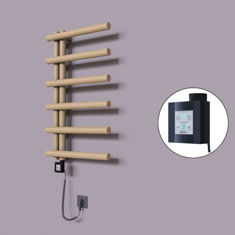 Tuna Dekoratif Elektrikli Havlupan 500x850 Kapuçino (KTX4 Termostat) 300W Spiral Kablolu - 1TUN05000850BKTEC030-K