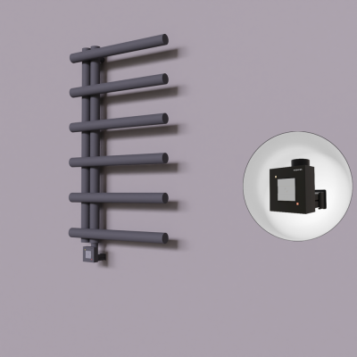 Radiva - Tuna Dekoratif Elektrikli Havlupan 500x850 Koyu Antrasit (KTX1 Termostat) 300W