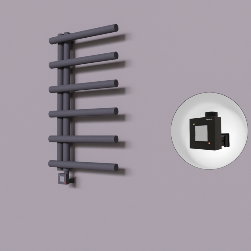 Tuna Dekoratif Elektrikli Havlupan 500x850 Koyu Antrasit (KTX1 Termostat) 300W - 1TUN05000850B6TEB030