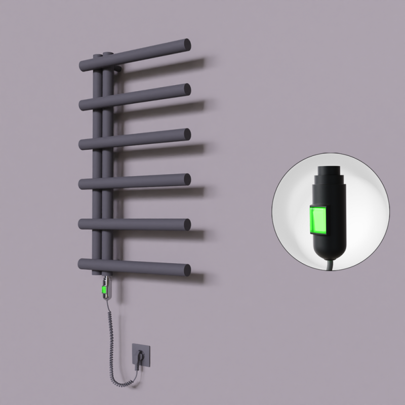 Tuna Dekoratif Elektrikli Havlupan 500x850 Koyu Antrasit (On/Off Düğmeli) 300W - 1TUN05000850B6TE1030