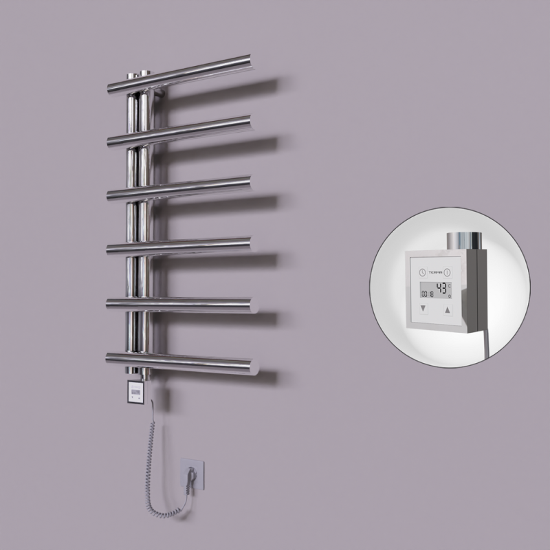 Tuna Dekoratif Elektrikli Havlupan 500x850 Krom (KTX3 Termostat) 200W Spiral Kablolu - 1TUN05000850K1PE7020-K