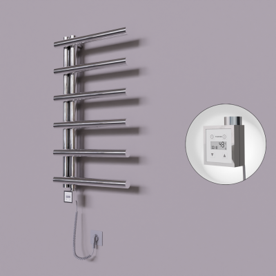 Radiva - Tuna Dekoratif Elektrikli Havlupan 500x850 Krom (KTX3 Termostat) 200W Spiral Kablolu