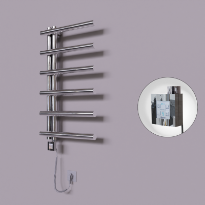 Radiva - Tuna Dekoratif Elektrikli Havlupan 500x850 Krom (KTX4 Termostat) 200W Spiral Kablolu