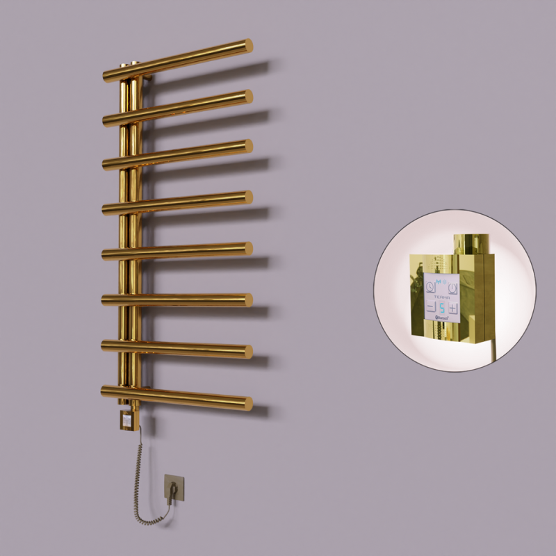 Tuna Dekoratif Elektrikli Havlupan 600x1150 Altın (KTX4 Termostat) 300W Spiral Kablolu - 1TUN06001150K2PEC030-K