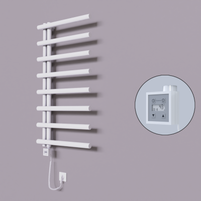 Radiva - Tuna Dekoratif Elektrikli Havlupan 600x1150 Beyaz (KTX3 Termostat) 600W Spiral Kablolu