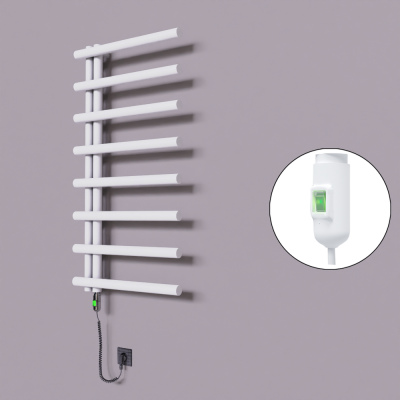 Radiva - Tuna Dekoratif Elektrikli Havlupan 600x1150 Beyaz (On/Off Düğmeli) 600W