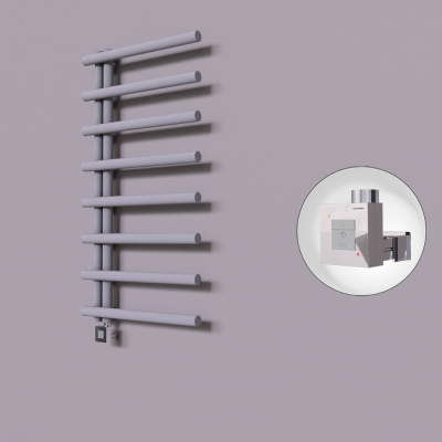 Radiva - Tuna Dekoratif Elektrikli Havlupan 600x1150 Gri (KTX1 Termostat) 600W