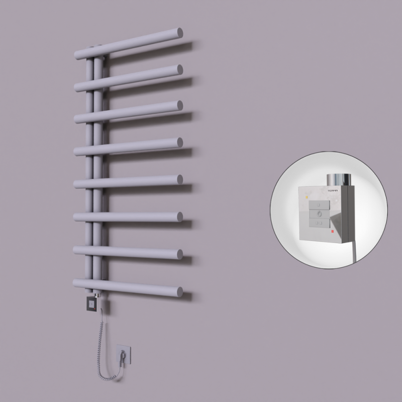 Tuna Dekoratif Elektrikli Havlupan 600x1150 Gri (KTX1 Termostat) 600W Spiral Kablolu - 1TUN06001150B4TEB060-K