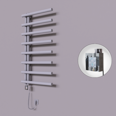 Radiva - Tuna Dekoratif Elektrikli Havlupan 600x1150 Gri (KTX4 Termostat) 600W Spiral Kablolu (1)