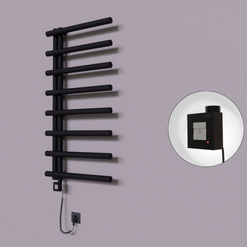 Tuna Dekoratif Elektrikli Havlupan 600x1150 Kapuçino (KTX1 Termostat) 600W Spiral Kablolu - 1TUN06001150BKTEB060-K