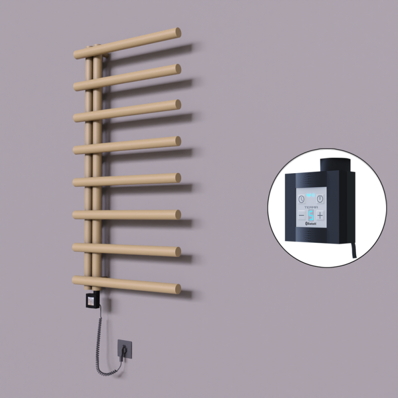 Tuna Dekoratif Elektrikli Havlupan 600x1150 Kapuçino (KTX4 Termostat) 600W Spiral Kablolu - 1TUN06001150BKTEC060-K