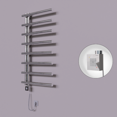 Radiva - Tuna Dekoratif Elektrikli Havlupan 600x1150 Krom (KTX1 Termostat) 300W Spiral Kablolu