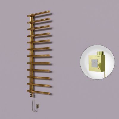 Radiva - Tuna Dekoratif Elektrikli Havlupan 600x1750 Altın (KTX1 Termostat) 600W Spiral Kablolu