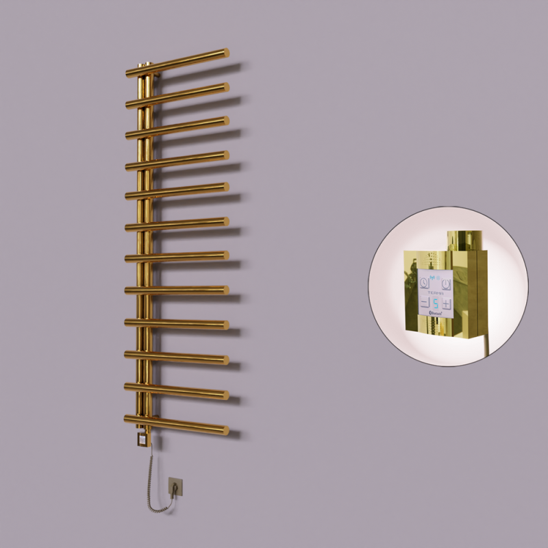 Tuna Dekoratif Elektrikli Havlupan 600x1750 Altın (KTX4 Termostat) 600W Spiral Kablolu - 1TUN06001750K2PEC060-K