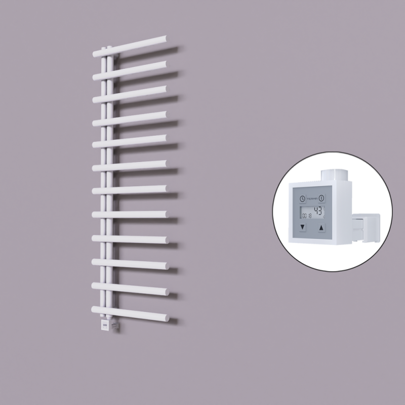 Tuna Dekoratif Elektrikli Havlupan 600x1750 Beyaz (KTX3 Termostat) 1000W - 1TUN06001750B1TE7100