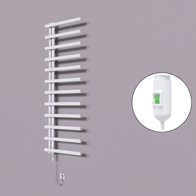 Radiva - Tuna Dekoratif Elektrikli Havlupan 600x1750 Beyaz (On/Off Düğmeli) 900W (1)