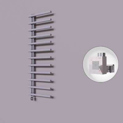 Radiva - Tuna Dekoratif Elektrikli Havlupan 600x1750 Gri (KTX1 Termostat) 1000W