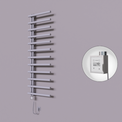 Radiva - Tuna Dekoratif Elektrikli Havlupan 600x1750 Gri (KTX3 Termostat) 1000W Spiral Kablolu - 500