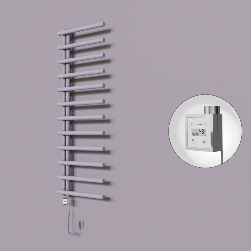 Tuna Dekoratif Elektrikli Havlupan 600x1750 Gri (KTX3 Termostat) 1000W Spiral Kablolu - 1TUN06001750B4TE7100-K