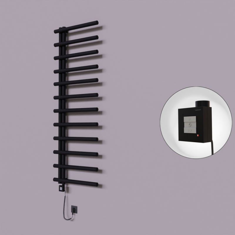 Tuna Dekoratif Elektrikli Havlupan 600x1750 Kapuçino (KTX1 Termostat) 1000W Spiral Kablolu - 1TUN06001750BKTEB100-K