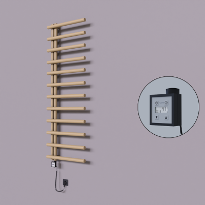 Radiva - Tuna Dekoratif Elektrikli Havlupan 600x1750 Kapuçino (KTX3 Termostat) 1000W Spiral Kablolu - 500