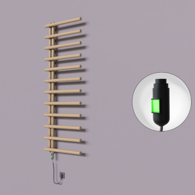 Radiva - Tuna Dekoratif Elektrikli Havlupan 600x1750 Kapuçino (On/Off Düğmeli) 900W - 500