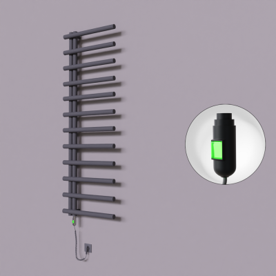 Radiva - Tuna Dekoratif Elektrikli Havlupan 600x1750 Koyu Antrasit (On/Off Düğmeli) 900W