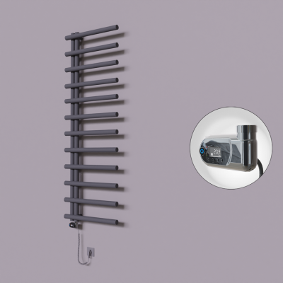 Radiva - Tuna Dekoratif Elektrikli Havlupan 600x1750 Koyu Antrasit (Thesis Termostat) 900W