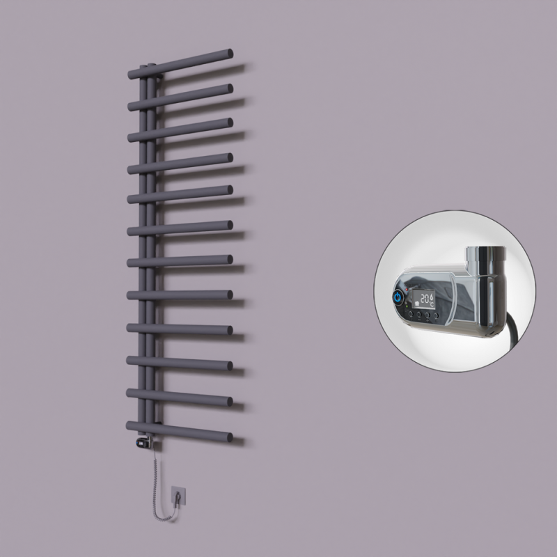 Tuna Dekoratif Elektrikli Havlupan 600x1750 Koyu Antrasit (Thesis Termostat) 900W - 1TUN06001750B6TE2090