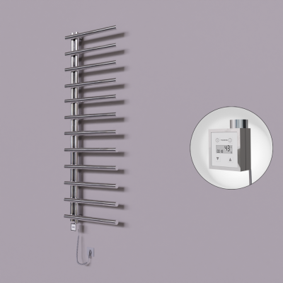 Radiva - Tuna Dekoratif Elektrikli Havlupan 600x1750 Krom (KTX3 Termostat) 600W Spiral Kablolu - 500