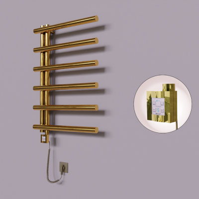 Radiva - Tuna Dekoratif Elektrikli Havlupan 600x850 Altın (KTX4 Termostat) 200W Spiral Kablolu (1)