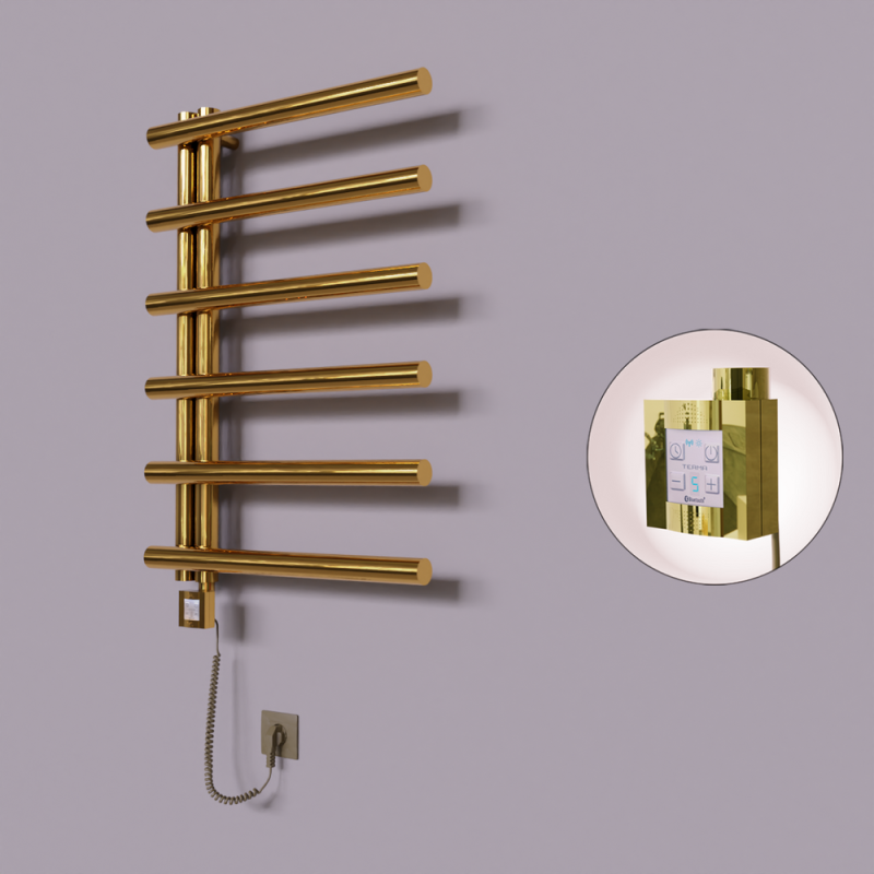 Tuna Dekoratif Elektrikli Havlupan 600x850 Altın (KTX4 Termostat) 200W Spiral Kablolu - 1TUN06000850K2PEC020-K