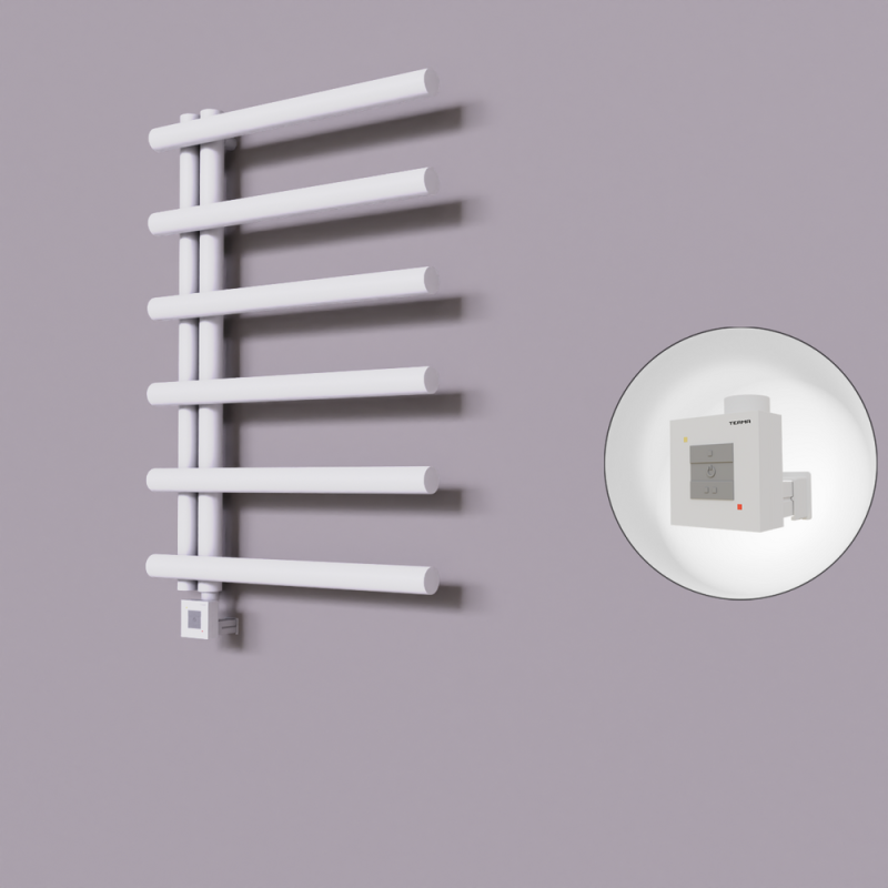 Tuna Dekoratif Elektrikli Havlupan 600x850 Beyaz (KTX1 Termostat) 300W - 1TUN06000850B1TEB030