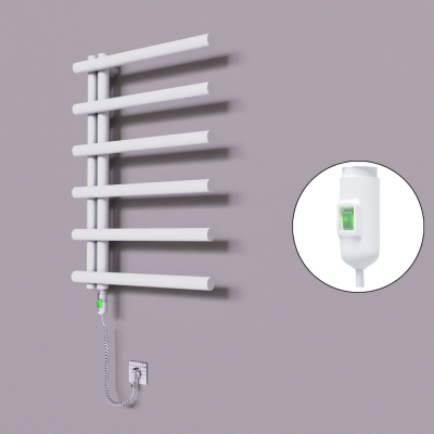 Radiva - Tuna Dekoratif Elektrikli Havlupan 600x850 Beyaz (On/Off Düğmeli) 300W