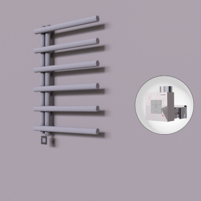 Radiva - Tuna Dekoratif Elektrikli Havlupan 600x850 Gri (KTX1 Termostat) 300W